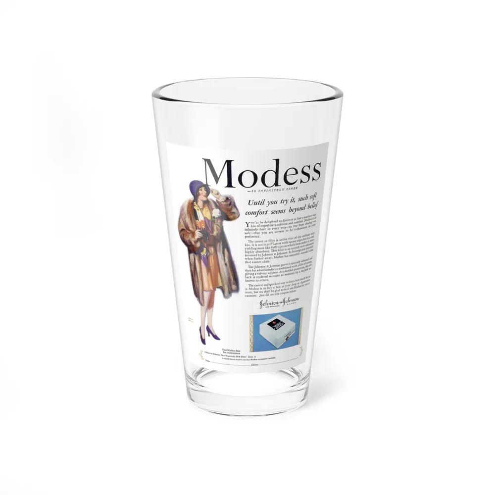 Advertisement for Modess, Good Housekeeping, November 1928 (Magazine Illustration) Pint Glass 16oz-16oz-Go Mug Yourself