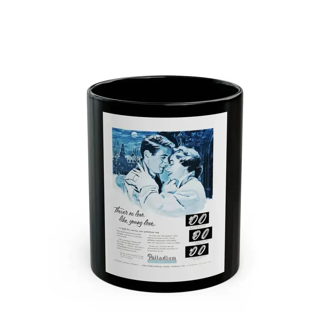 Advertisement for Palladium, Harper's Bazaar, November 1954 - Black Coffee Mug 11oz - Go Mug Yourself