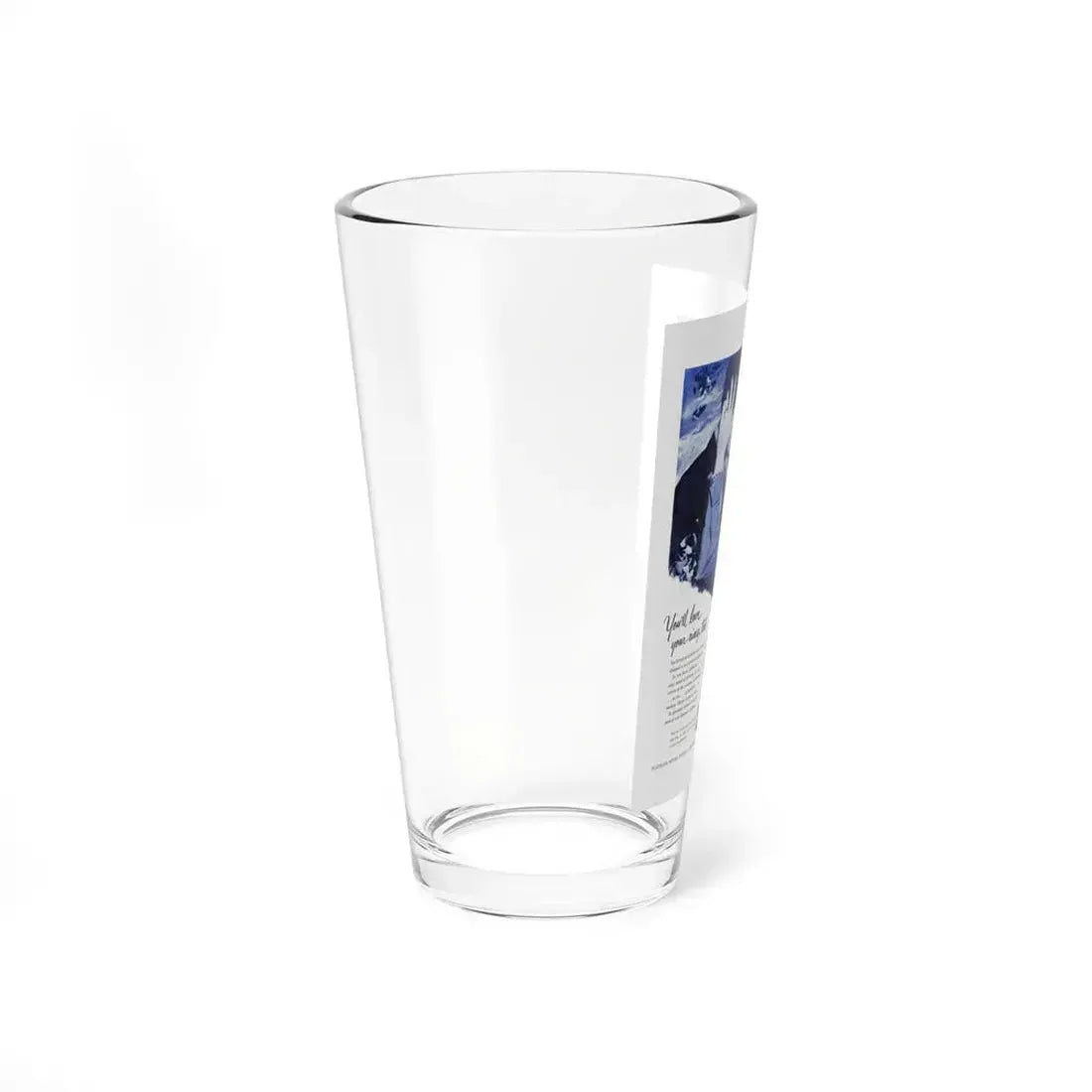 Advertisement for Palladium, Harper's Bazaar, September 1954 (Magazine Illustration) Pint Glass 16oz - Go Mug Yourself