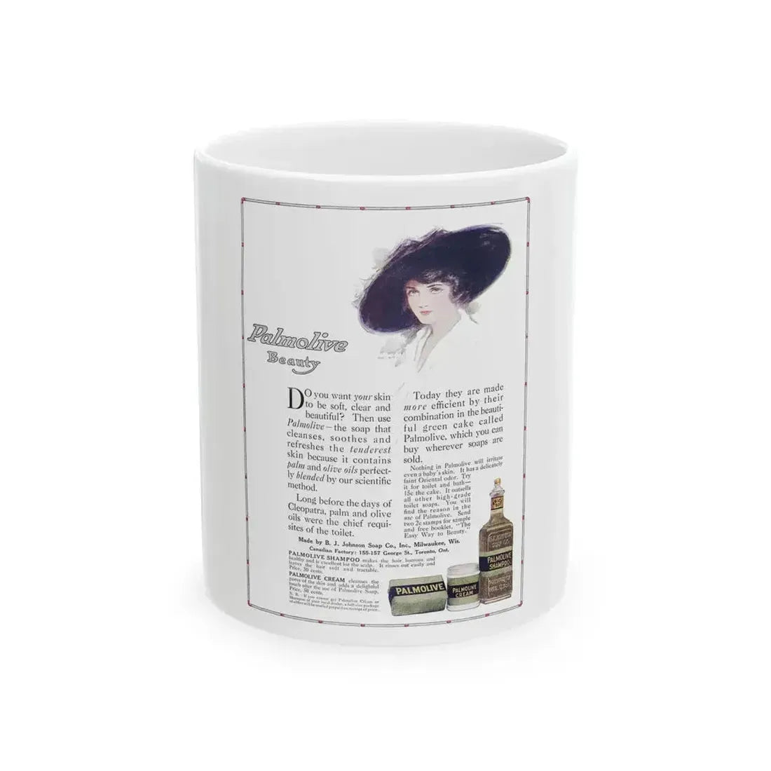 Advertisement for Palmolive, Vogue, November 15, 1913 - White Coffee Mug 11oz - Go Mug Yourself
