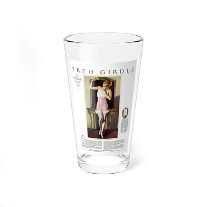 Advertisement for Treo-Girdle, Harper's Bazaar, April 1923 (Magazine Illustration) Pint Glass 16oz 16oz - Go Mug Yourself