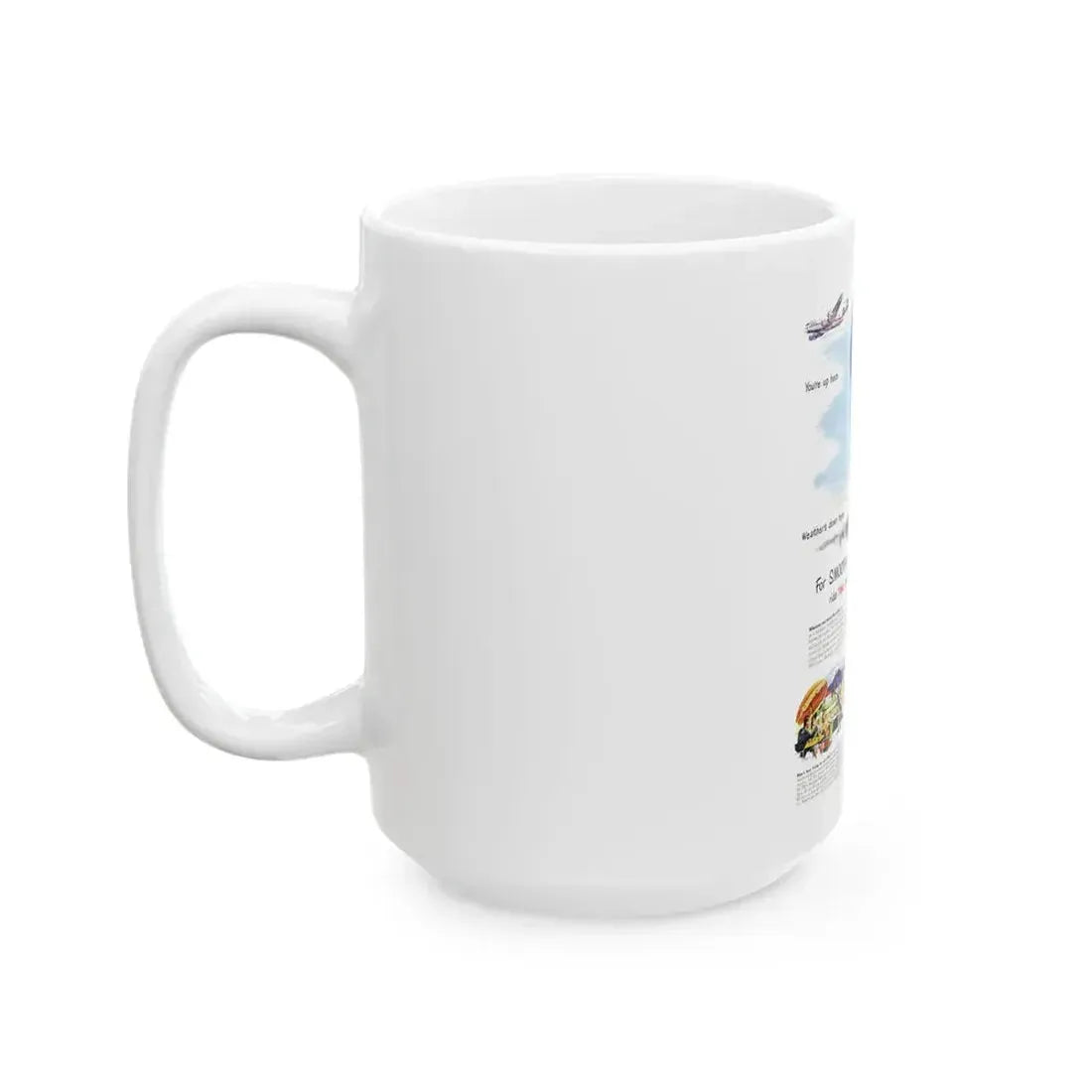 Advertisement for TWA, Saturday Evening Post, November 5, 1949 - White Coffee Mug - Go Mug Yourself