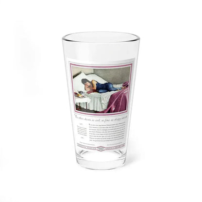 Advertisement for Wamsutta Percale, Harper's Bazaar, March 1931 (Magazine Illustration) Pint Glass 16oz 16oz - Go Mug Yourself