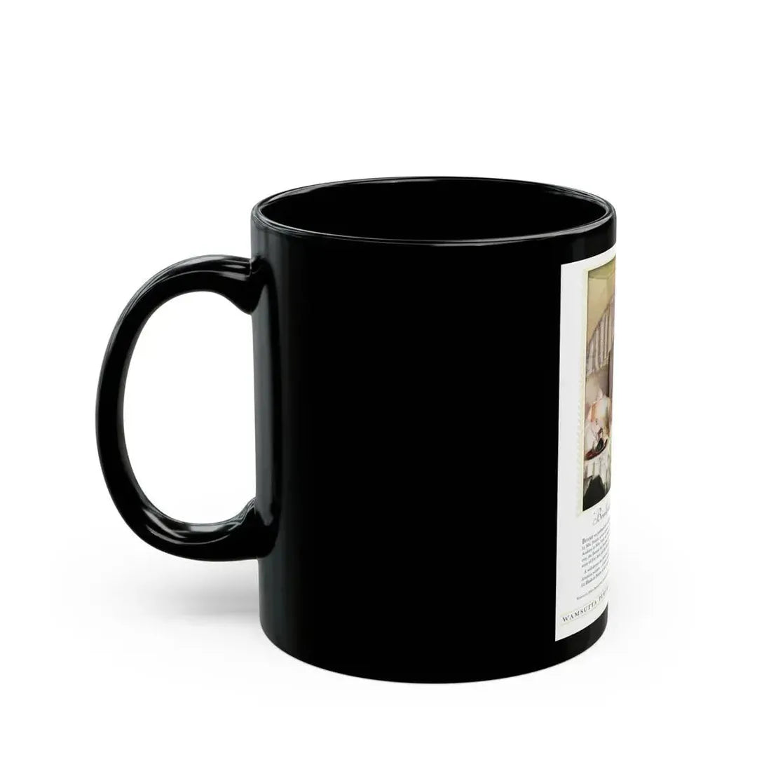 Advertisement for Wamsutta Percale, Harper's Bazaar, May 1930 - Black Coffee Mug - Go Mug Yourself