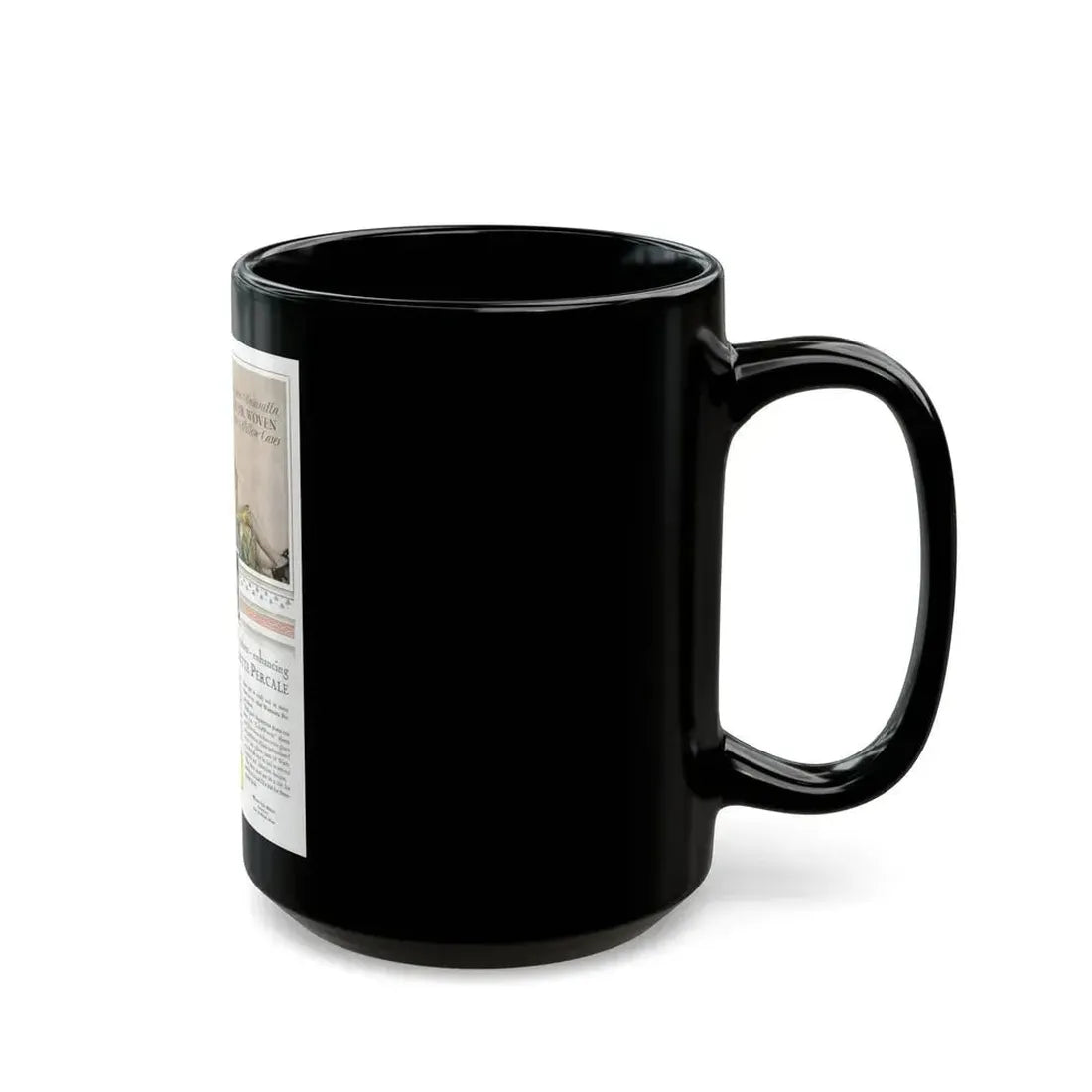 Advertisement for Wamsutta Percale, Harper's Bazaar, November 1928 - Black Coffee Mug - Go Mug Yourself