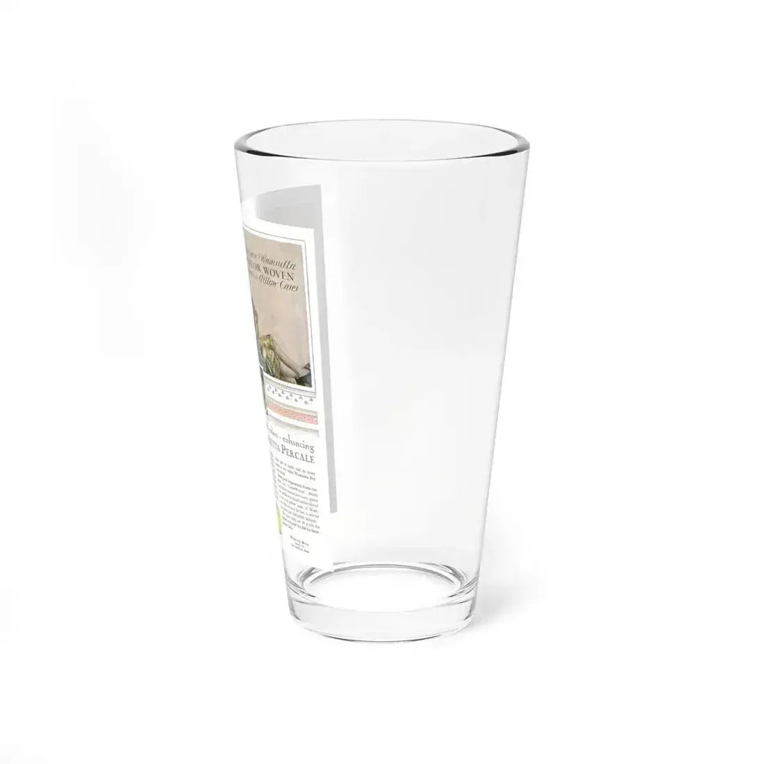 Advertisement for Wamsutta Percale, Harper's Bazaar, November 1928 (Magazine Illustration) Pint Glass 16oz - Go Mug Yourself