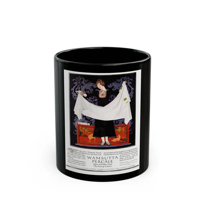 Advertisement for Wamsutta Percale, Harper's Bazaar, September 1924 - Black Coffee Mug-11oz-Go Mug Yourself