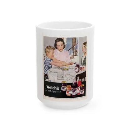 Advertisement for Welch's, Saturday Evening Post, March 22, 1947 - White Coffee Mug 15oz - Go Mug Yourself