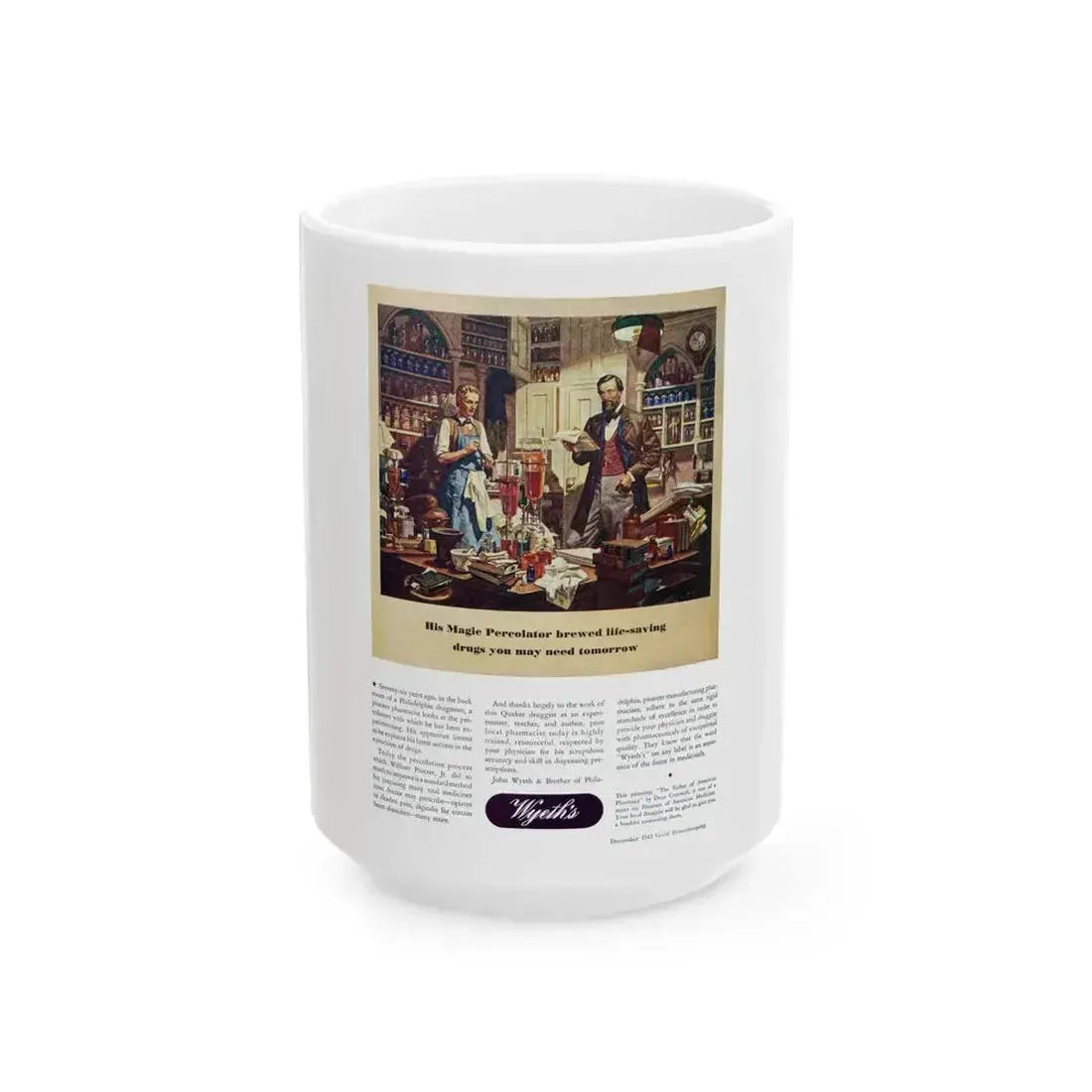 Advertisement for Wyeth, Good Housekeeping, December 1943 - White Coffee Mug 15oz - Go Mug Yourself