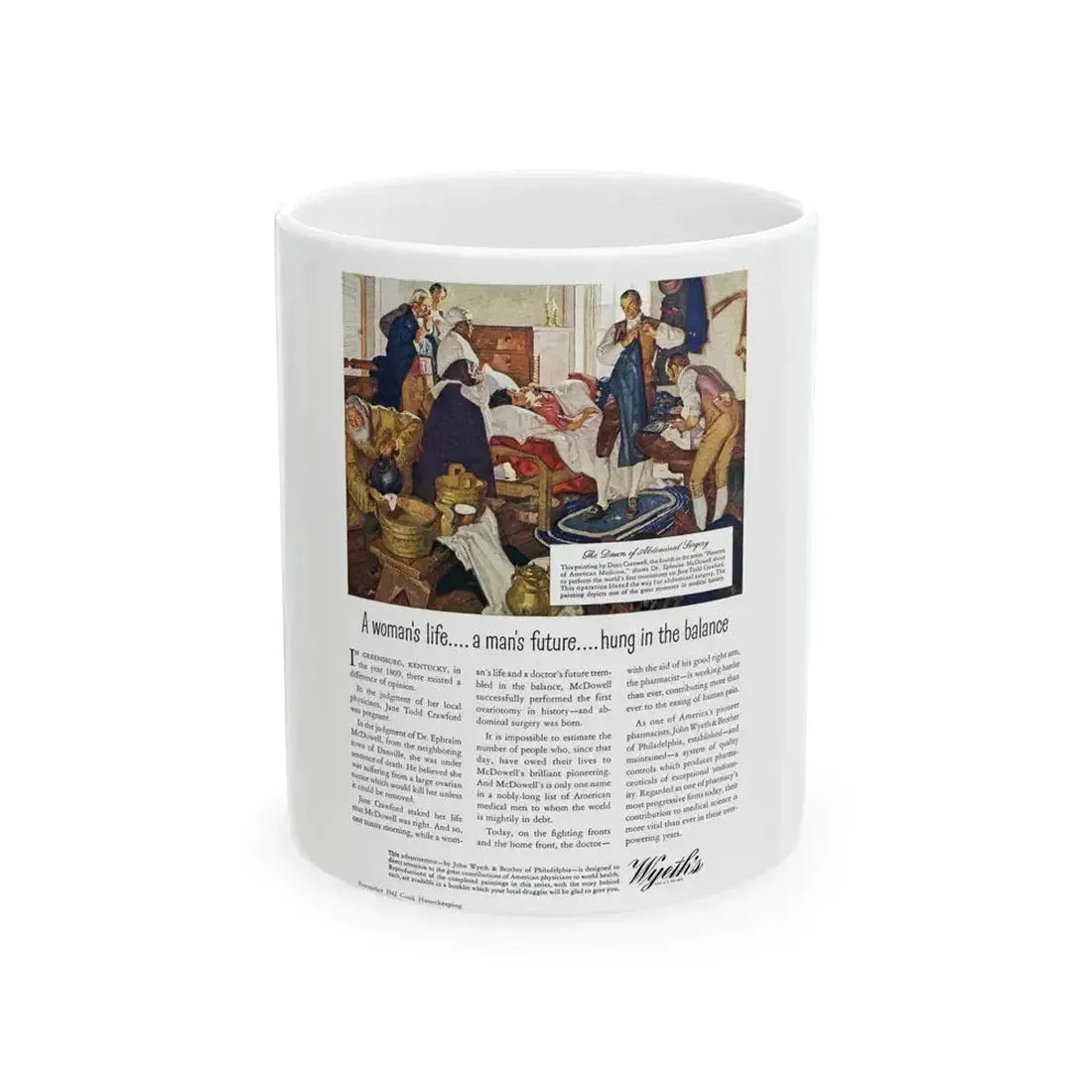Advertisement for Wyeth, Good Housekeeping, November 1943 - White Coffee Mug 11oz - Go Mug Yourself