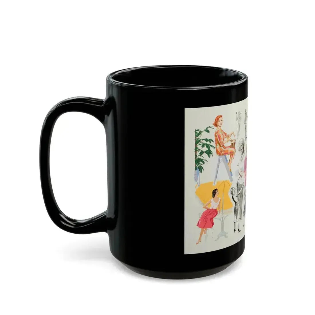 Advertisement Illustrations - Black Coffee Mug - Go Mug Yourself
