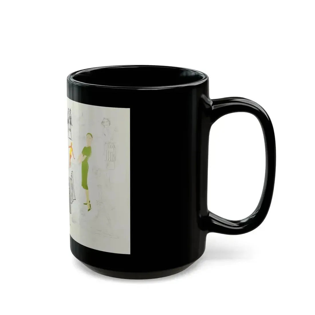 Advertisement Illustrations - Black Coffee Mug - Go Mug Yourself