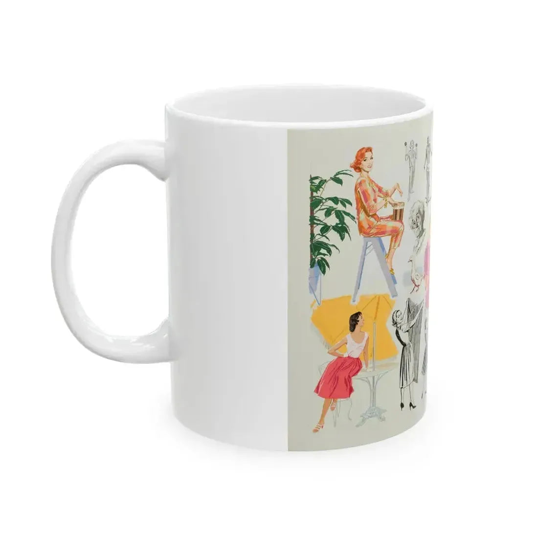 Advertisement Illustrations - White Coffee Mug - Go Mug Yourself