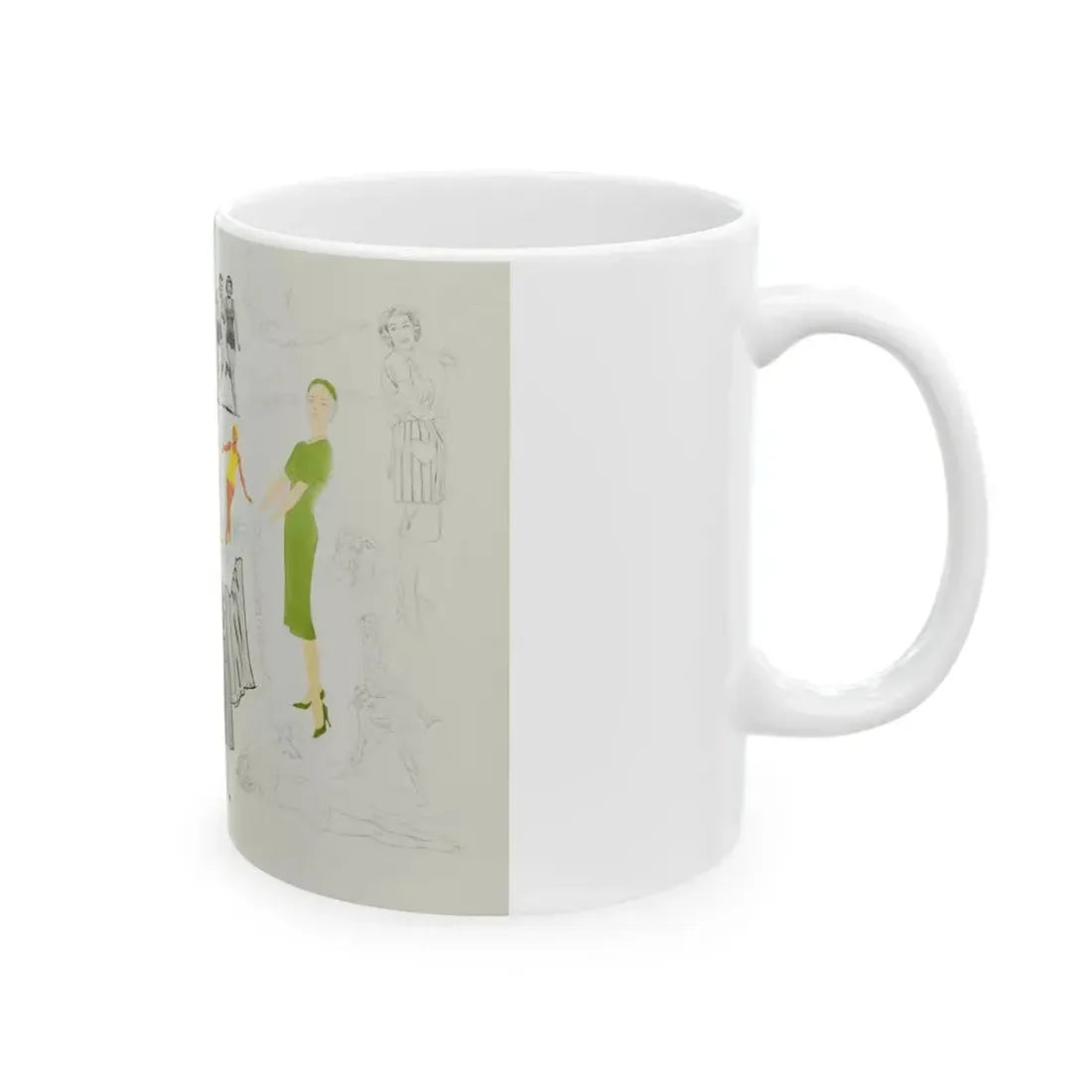 Advertisement Illustrations - White Coffee Mug - Go Mug Yourself