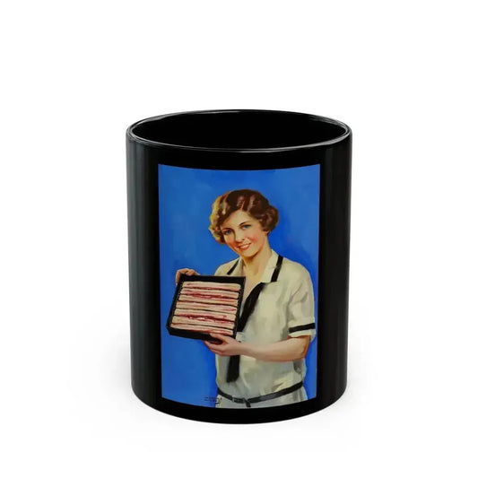 Advertising Illustration, probably for Armour's Bacon - Black Coffee Mug 11oz - Go Mug Yourself
