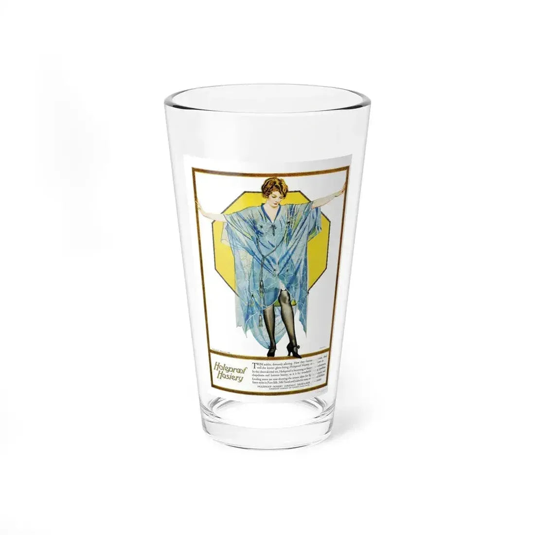 Advertisment for Holeproof Hosiery, Harper's Bazaar, March 1921 (Magazine Illustration) Pint Glass 16oz 16oz - Go Mug Yourself