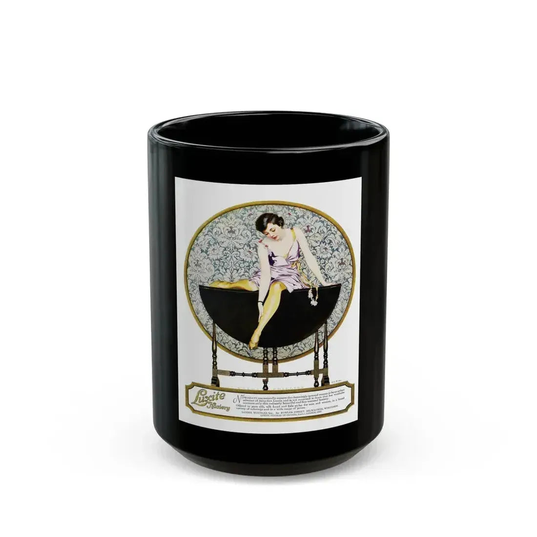 Advertisment for Holeproof Hosiery, Harper's Bazaar, October 1920 - Black Coffee Mug 15oz - Go Mug Yourself