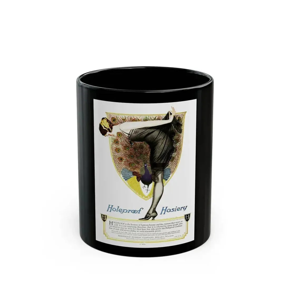 Advertisment for Holeproof Hosiery, Red Book, March 1923 - Black Coffee Mug 11oz - Go Mug Yourself