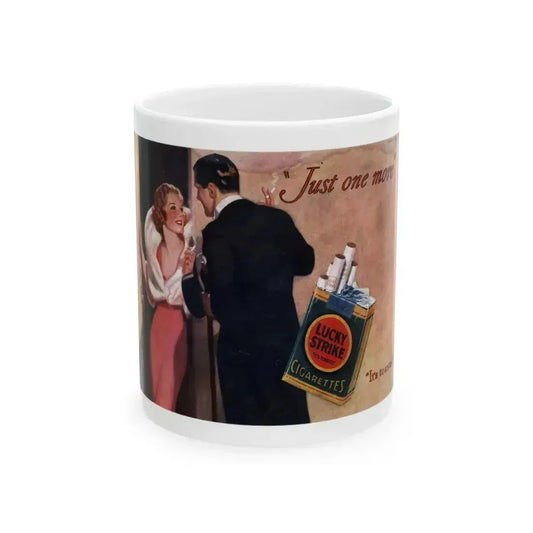 Advertisment for Lucky Strike, Bluebook Magazine backcover, November 1933 - White Coffee Mug 11oz - Go Mug Yourself