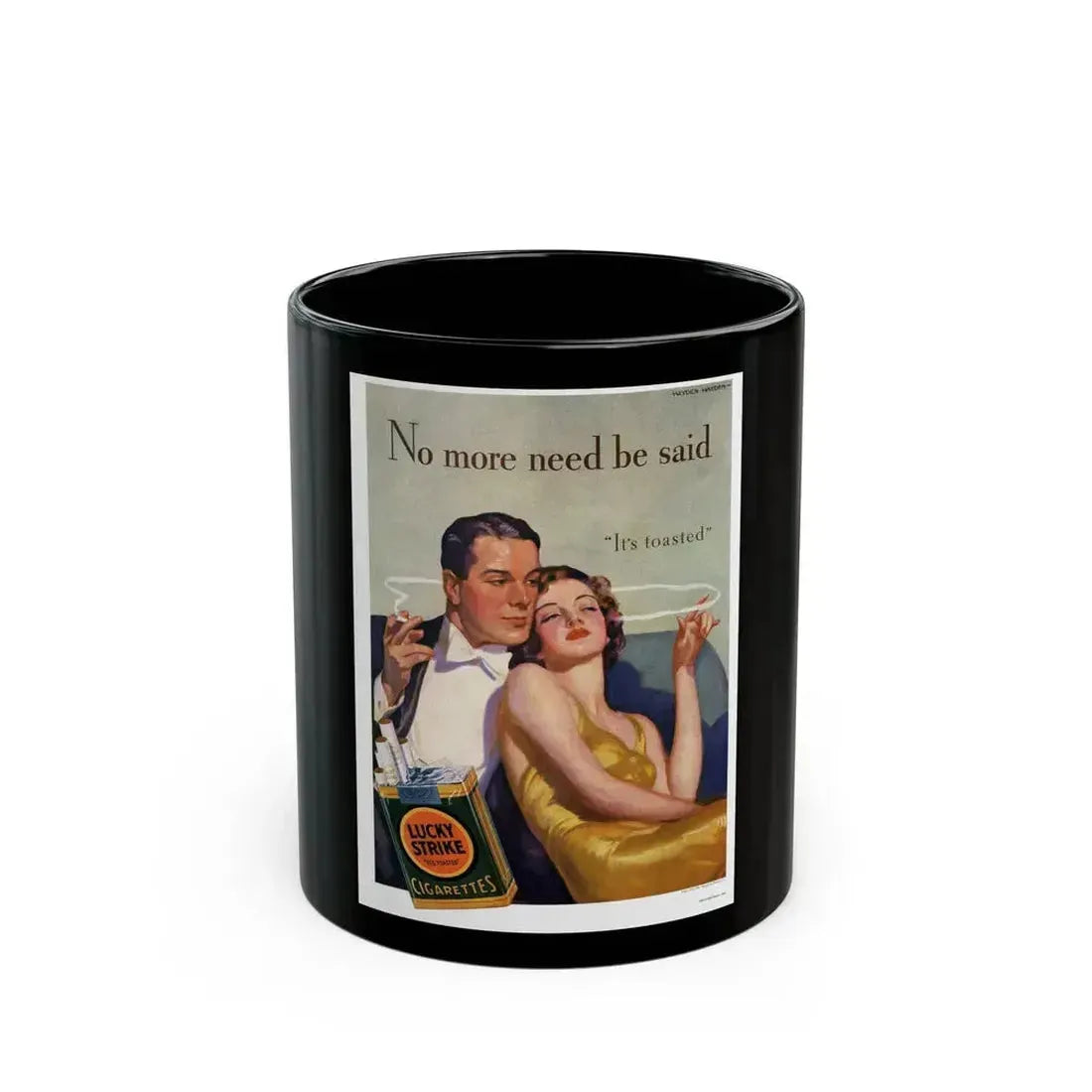 Advertisment for Lucky Strike, Harper's Bazaar, August 1933 - Black Coffee Mug 11oz - Go Mug Yourself