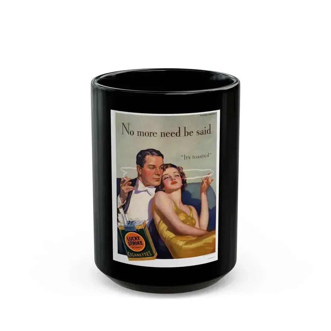 Advertisment for Lucky Strike, Harper's Bazaar, August 1933 - Black Coffee Mug 15oz - Go Mug Yourself
