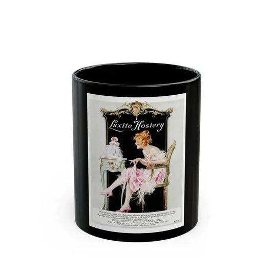 Advertisment for Luxite Hosiery, Harper's Bazaar, October 1922 - Black Coffee Mug 11oz - Go Mug Yourself