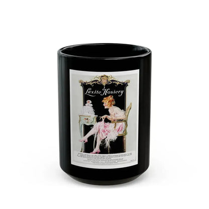 Advertisment for Luxite Hosiery, Harper's Bazaar, October 1922 - Black Coffee Mug 15oz - Go Mug Yourself