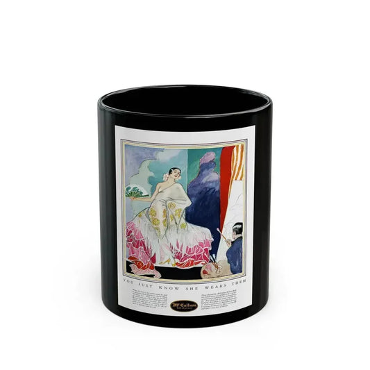 Advertisment for McCallum Hosiery, Harper's Bazaar, April 1925 - Black Coffee Mug 11oz - Go Mug Yourself