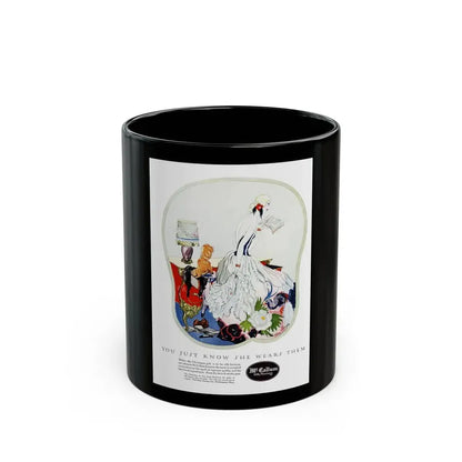 Advertisment for McCallum Hosiery, Harper's Bazaar, December 1923 - Black Coffee Mug 11oz - Go Mug Yourself