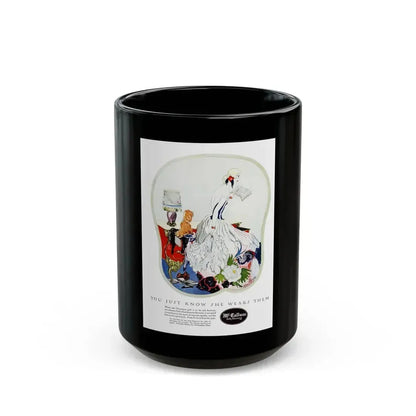 Advertisment for McCallum Hosiery, Harper's Bazaar, December 1923 - Black Coffee Mug 15oz - Go Mug Yourself