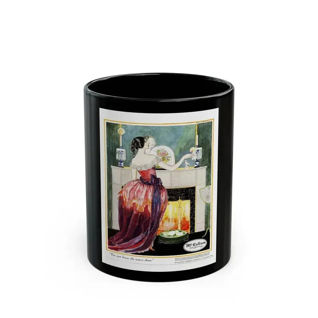 Advertisment for McCallum Hosiery, Harper's Bazaar, July 1922 - Black Coffee Mug 11oz - Go Mug Yourself