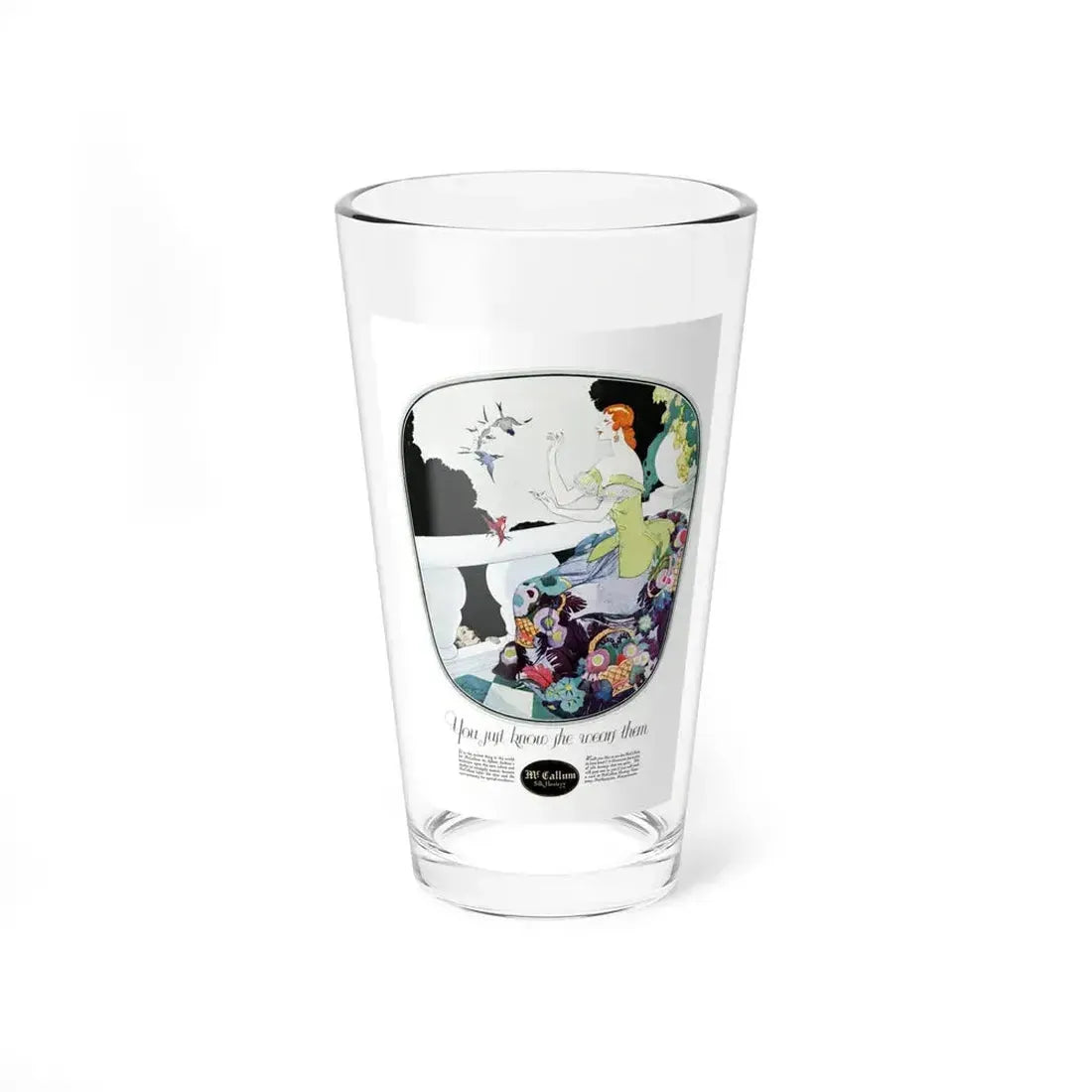 Advertisment for McCallum Hosiery, Harper's Bazaar, July 1923 (Magazine Illustration) Pint Glass 16oz 16oz - Go Mug Yourself