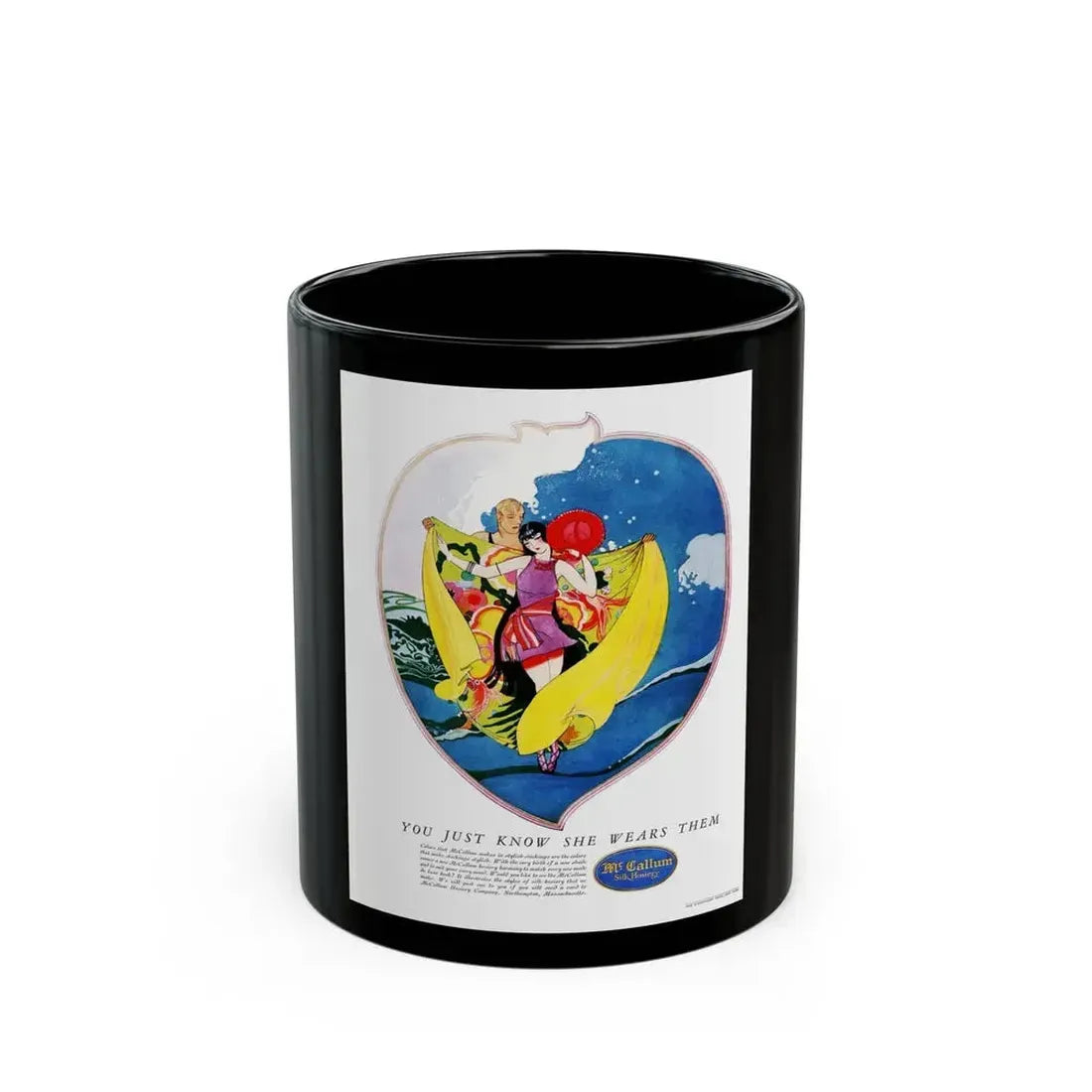 Advertisment for McCallum Hosiery, Harper's Bazaar, July 1924 - Black Coffee Mug 11oz - Go Mug Yourself