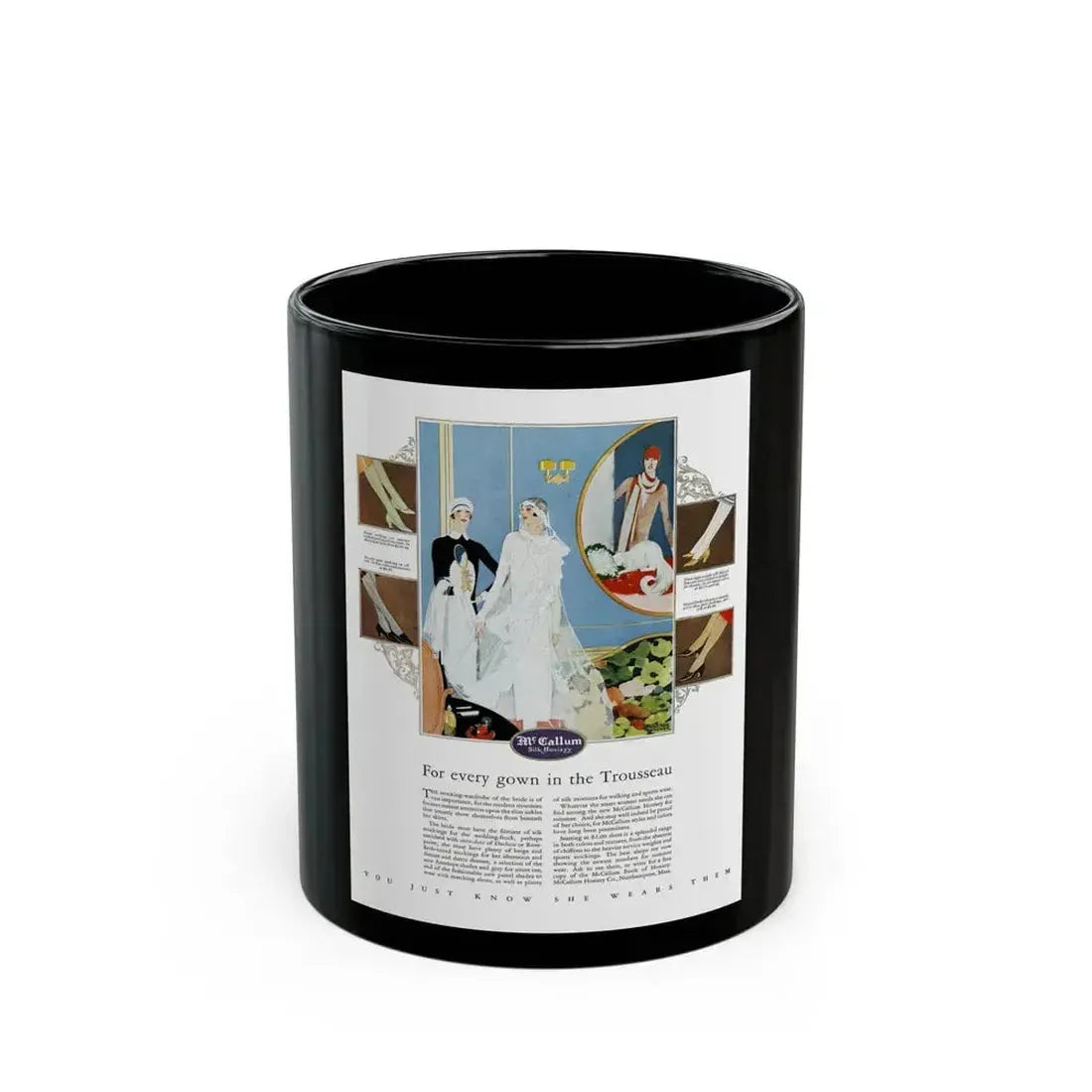 Advertisment for McCallum Hosiery, Harper's Bazaar, June 1926 - Black Coffee Mug 11oz - Go Mug Yourself