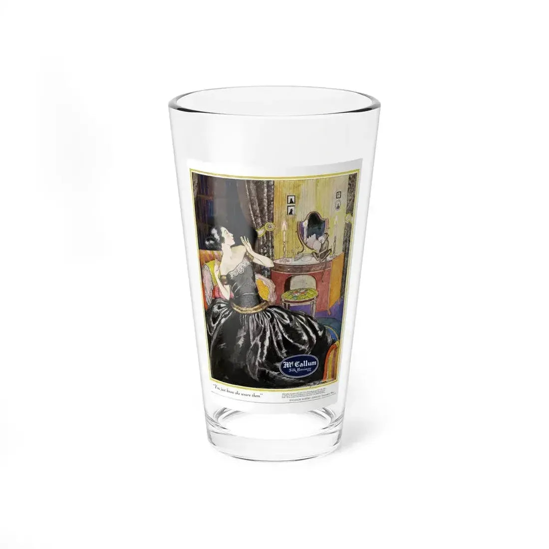 Advertisment for McCallum Hosiery, Harper's Bazaar, May 1922 (Magazine Illustration) Pint Glass 16oz 16oz - Go Mug Yourself