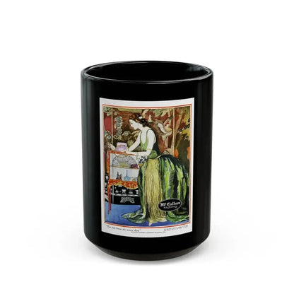 Advertisment for McCallum Hosiery, Harper's Bazaar, October 1922 - Black Coffee Mug 15oz - Go Mug Yourself