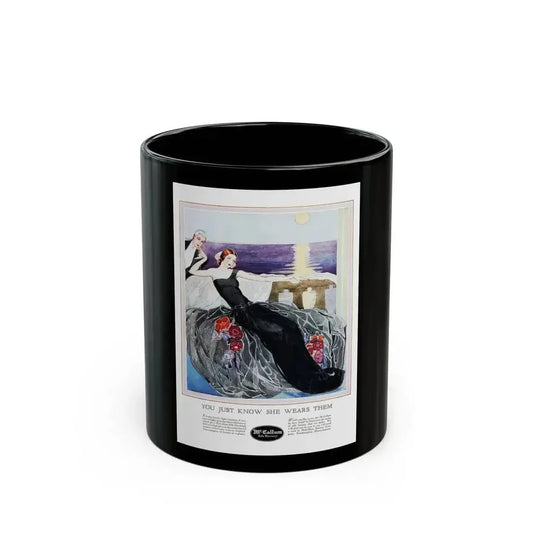 Advertisment for McCallum Hosiery, Harper's Bazaar, October 1923 - Black Coffee Mug 11oz - Go Mug Yourself