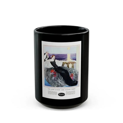 Advertisment for McCallum Hosiery, Harper's Bazaar, October 1923 - Black Coffee Mug 15oz - Go Mug Yourself