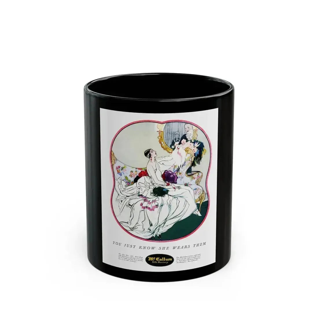 Advertisment for McCallum Hosiery, Harper's Bazaar, October 1924 - Black Coffee Mug 11oz - Go Mug Yourself