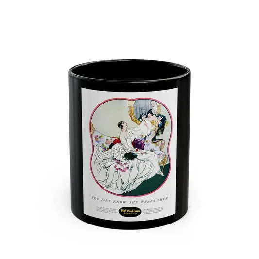 Advertisment for McCallum Hosiery, Harper's Bazaar, October 1924 - Black Coffee Mug 11oz - Go Mug Yourself