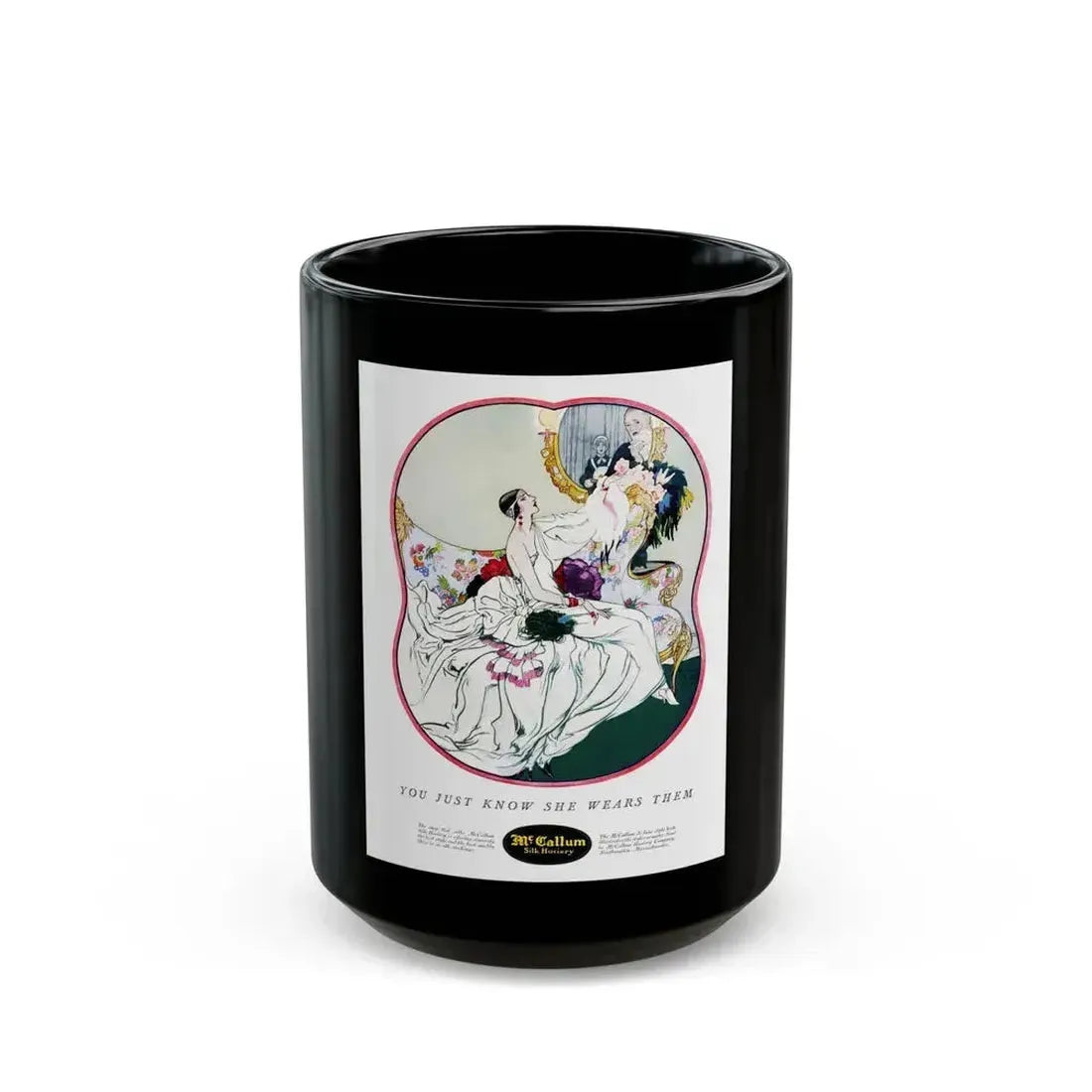 Advertisment for McCallum Hosiery, Harper's Bazaar, October 1924 - Black Coffee Mug 15oz - Go Mug Yourself