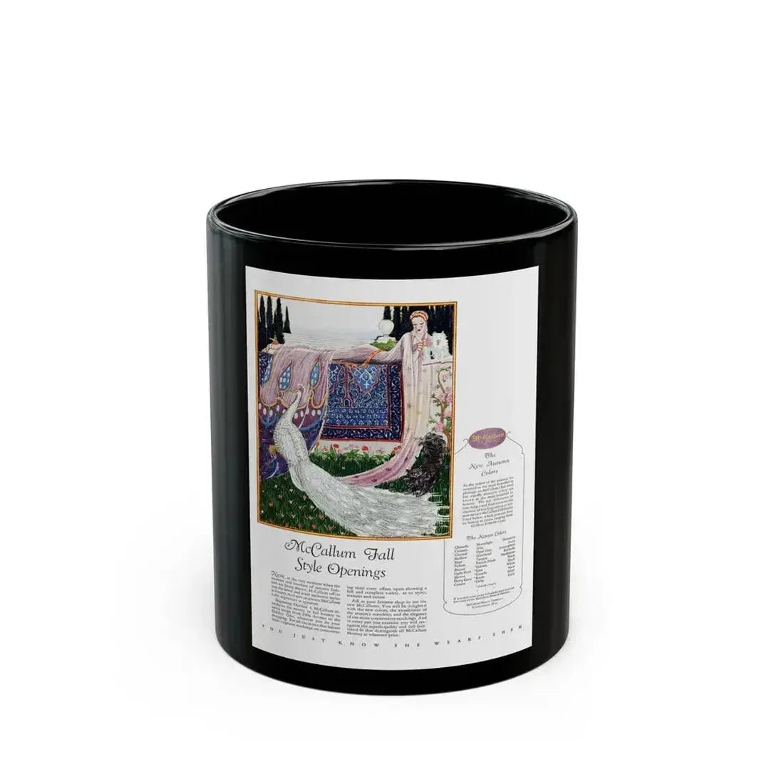 Advertisment for McCallum Hosiery, Harper's Bazaar, October 1926 - Black Coffee Mug 11oz - Go Mug Yourself