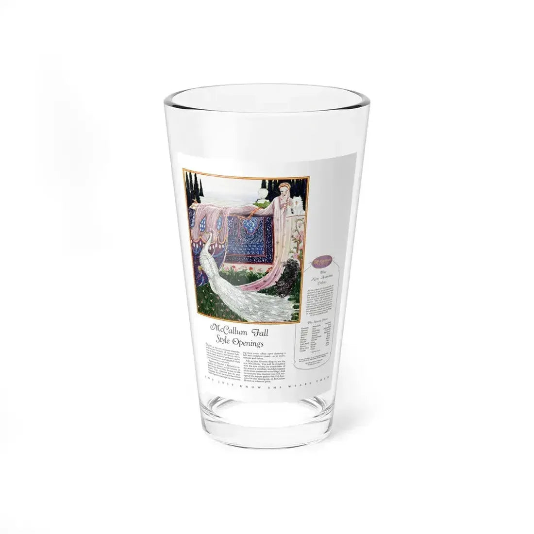 Advertisment for McCallum Hosiery, Harper's Bazaar, October 1926 (Magazine Illustration) Pint Glass 16oz 16oz - Go Mug Yourself
