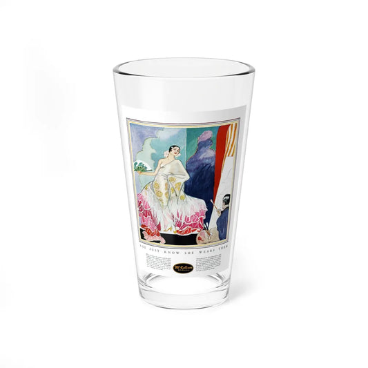 Advertisment for McCallum Hosiery, Harper's Bazaar, April 1925 (Magazine Illustration) Pint Glass 16oz-16oz-Go Mug Yourself