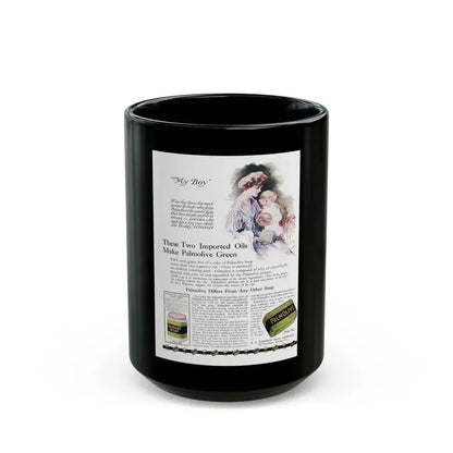 Advertisment for Palmolive, Vogue, June 15, 1912 (2) - Black Coffee Mug 15oz - Go Mug Yourself