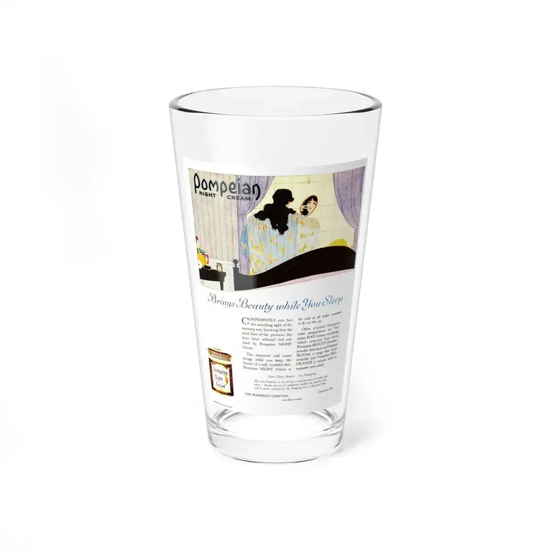 Advertisment for Pompeian, Harper's Bazaar, November 1920 (Magazine Illustration) Pint Glass 16oz 16oz - Go Mug Yourself