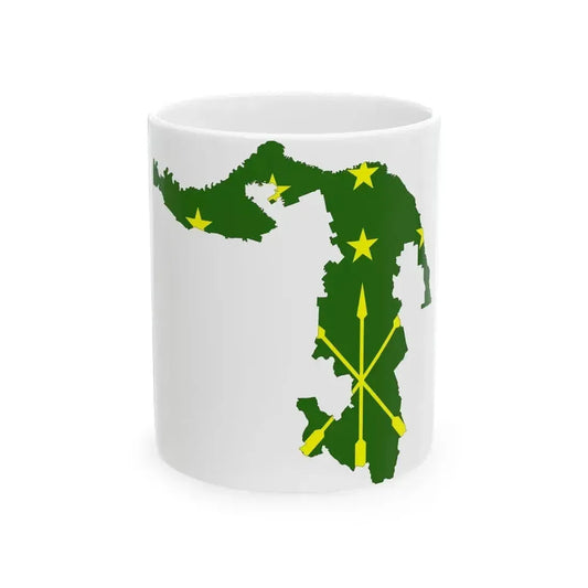 Adygea-Flagmap (Russia) White Coffee Mug 11oz - Go Mug Yourself