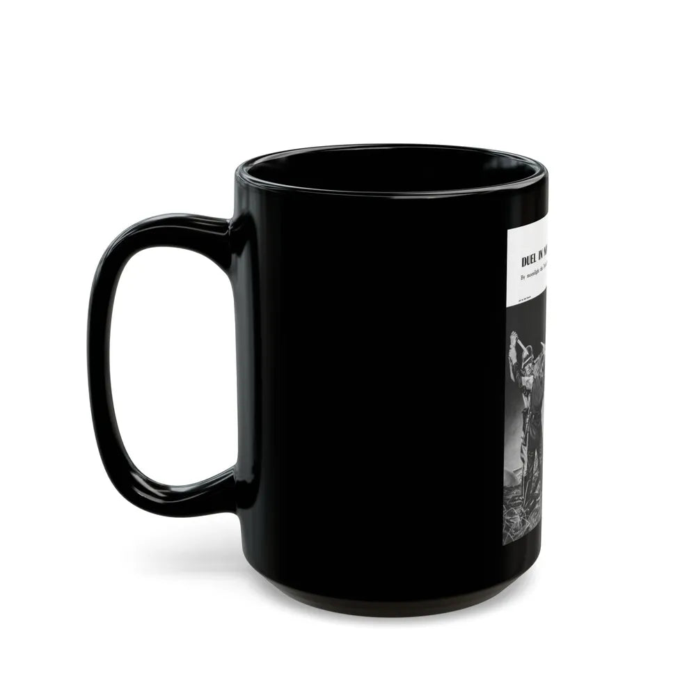 Duel In No Man's Land, Men magazine, November 1957 - Black Coffee Mug-Go Mug Yourself