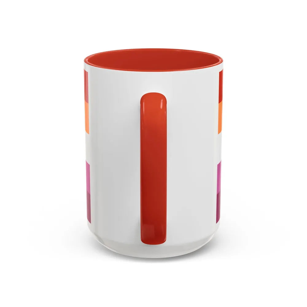 Lesbian 3 Pride Flag - Accent Coffee Mug-Go Mug Yourself