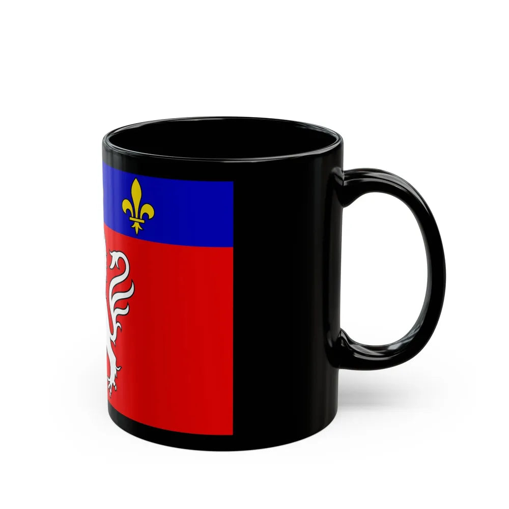 Flag of Grand Lyon France 2 - Black Coffee Mug-Go Mug Yourself